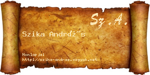 Szika András névjegykártya
